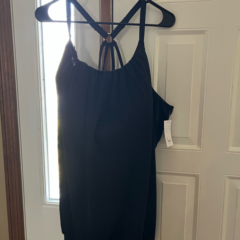 Lane Bryant Black Strappy Tankini top BNWT